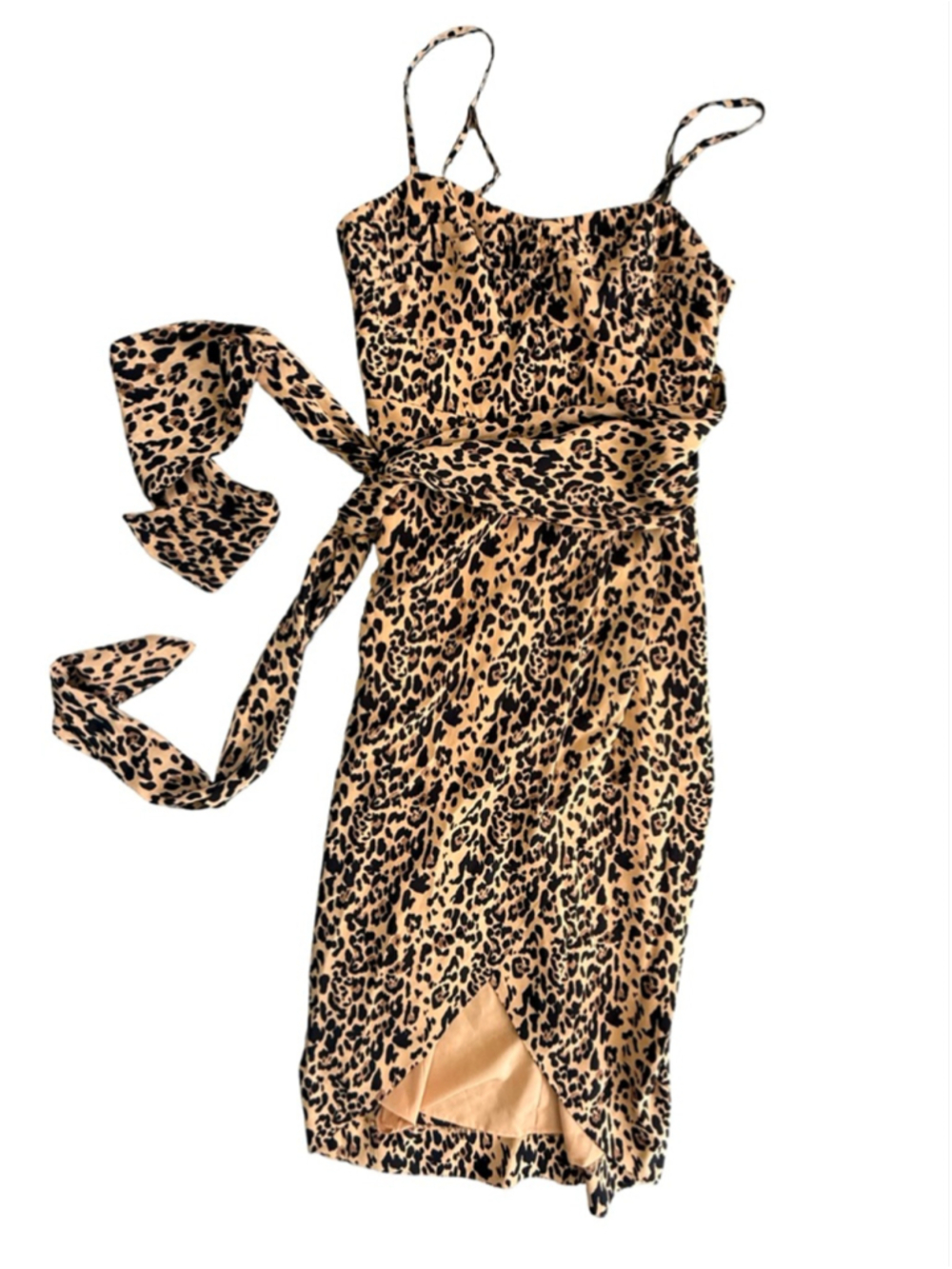 J. Crew Leopard Print Faux Wrap Midi Dress - Size 00